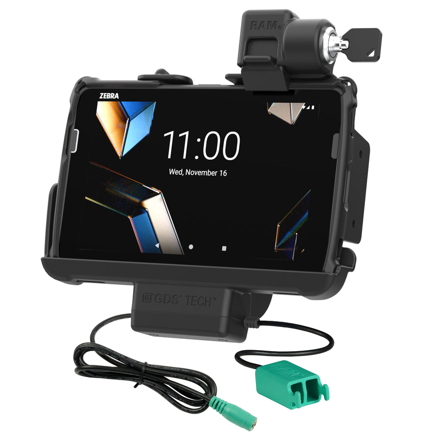 Locking RAM® Tough-Dock™ Power + Dual USB for Zebra ET401 8"