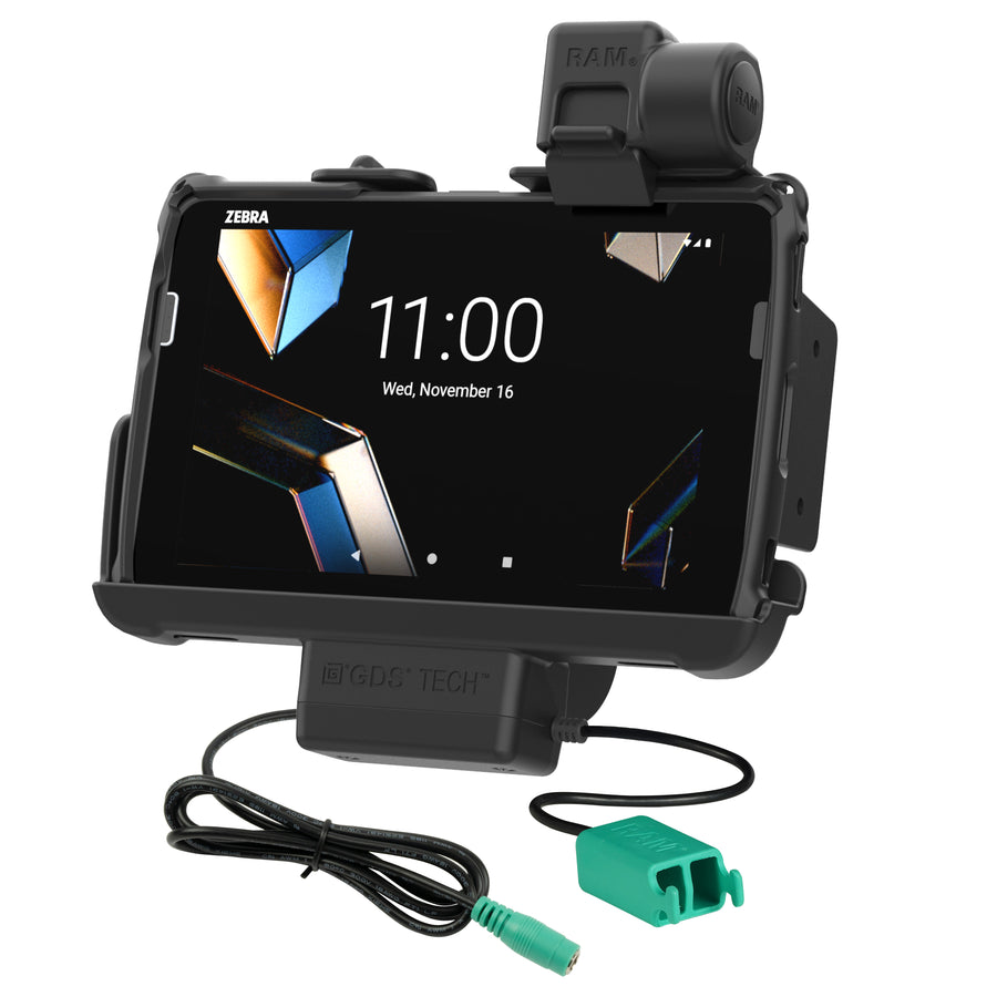 RAM® Tough-Dock™ Power + Dual USB with Latch for Zebra ET401 8"