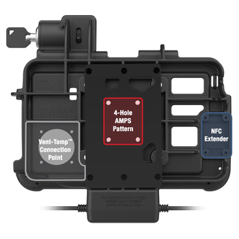 Locking RAM® Thin-Dock™ + Dual USB for Zebra ET401 8"