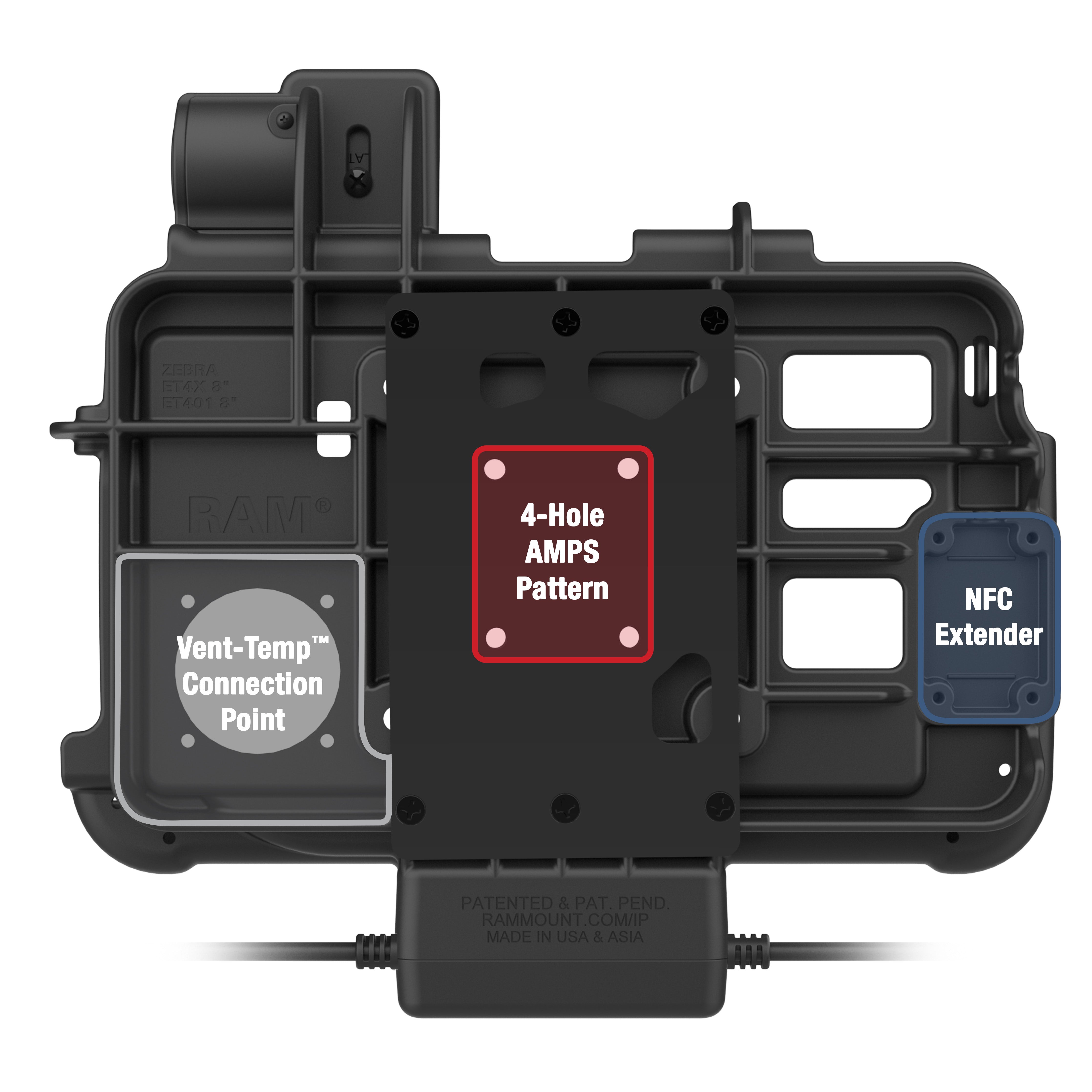 RAM® Thin-Dock™ + Data for Zebra ET401 & ET4x 8