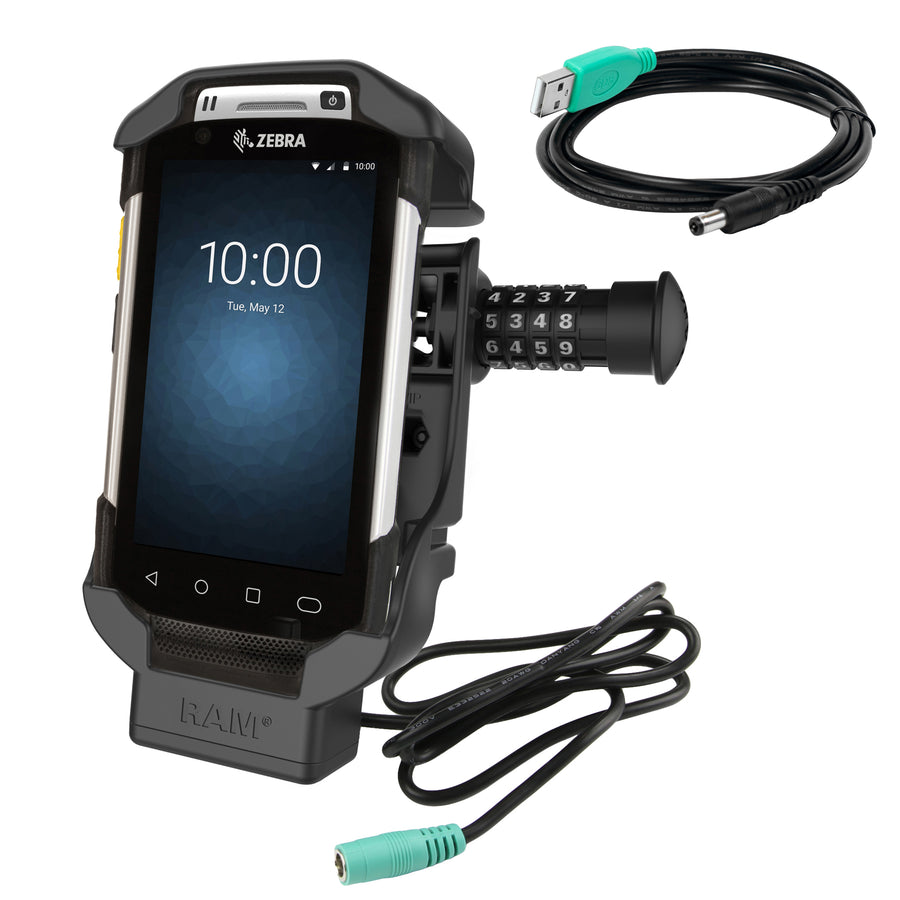 RAM® Combo-Locking Form-Fit Powered Dock for Zebra TC70, 72, 75 & 77