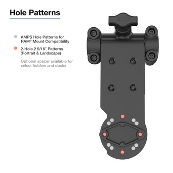 RAM® Friction Hinge Mount with AMPS Bracket for Tough-Bar™