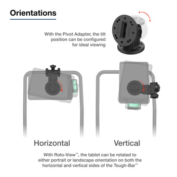 RAM® Friction Hinge Mount for Tough-Bar™ with Roto-View™ & Pivot Feature