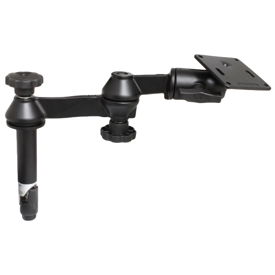 RAM® 4" Upper Pole with Double Swing Arms & 75x75mm VESA Plate