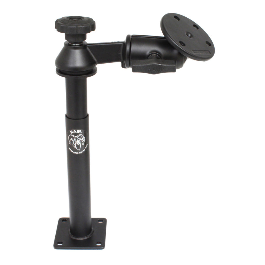 RAM® Tele-Pole™ with 8" & 9" Poles, Single Swing Arm & Large Round Plate