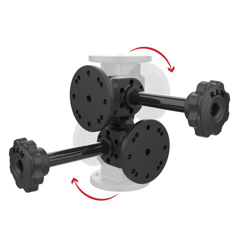 RAM® Dual 90-Degree Pivot Mount with Knob – RAM Mounts
