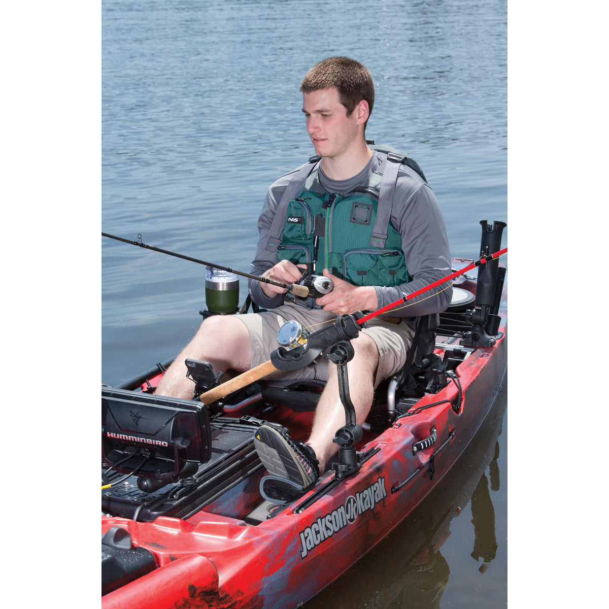 RAM Mount RAM-ROD Rod Holder with Spline Post, Extension Arm and Track Base