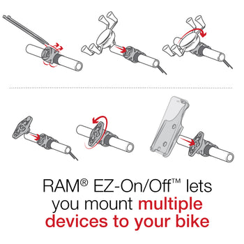 RAM® X-Grip® Phone Mount with RAM® EZ-On/Off™ Bicycle Base