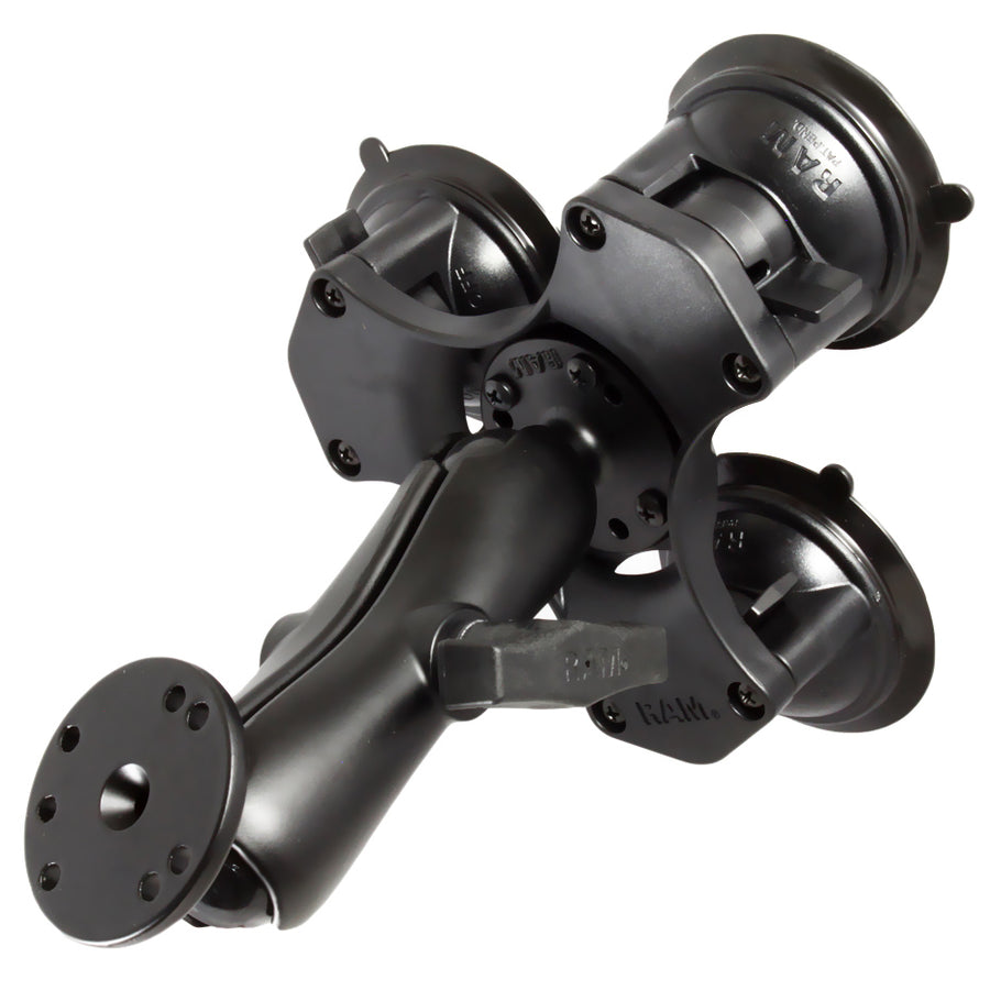 RAM® Twist-Lock™ Triple Suction Cup Mount with Round Plate