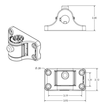 RAM® Tube Jr.™ with RAM® Universal Adapt-A-Post™ Bulkhead Base