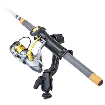 tube fishing rod holder HiUmi Wall Mounted Holders Tubes Links Fishing Rod Rack Rests (1-Pole-Black) : Sports & Outdoors so you dont waste precious fishing time untangling a mess of line Fishing Rod Storage Tube with