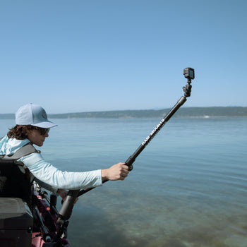 camera attachment for fishing pole iBOLT GoPro/ Action Selfie Clamp, Handlebar, Rail Mount Node is compatible with all versions of the RAM Tough Adjustable, secure, and ready for