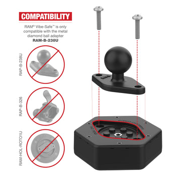 RAM® Vibe-Safe™ with NPT Adapter for 2-Hole Holders