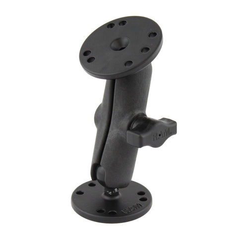 RAM® Composite Double Ball Mount with Two Round Aluminum Plates