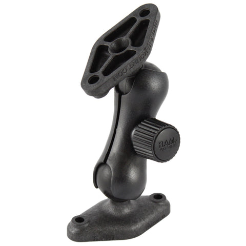 RAM® Low-Profile Composite Double Ball Mount with Two Diamond Plates
