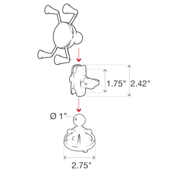 RAM® X-Grip® Phone Mount with Low-Profile Suction Cup - Short
