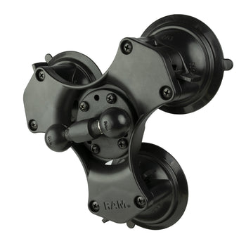 RAM® Twist-Lock™ Triple Suction Cup Double Ball Base