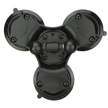 RAM® Twist-Lock™ Triple Suction Cup Double Ball Base