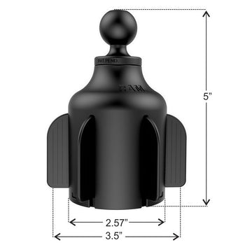 RAM® Stubby™ Cup Holder Mount with Round Plate