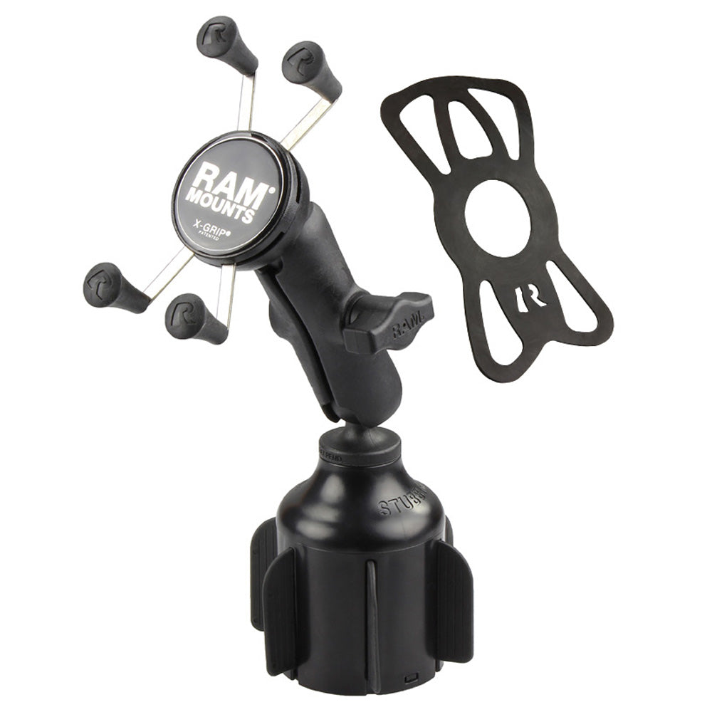 RAM® X-Grip® Phone Mount with RAM® Stubby™ Cup Holder Base – RAM Mounts