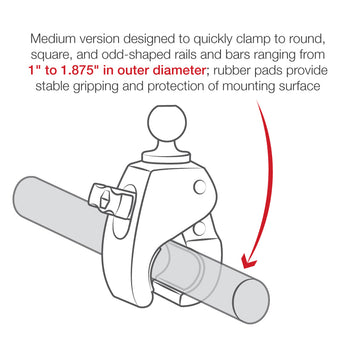 RAP-404U RAM Mounts Tough-Claw™ Medium Clamp Ball Base with 1.5-Inc C-Size Ball RAP-404U RAM Mounts Tough-Claw™ Medium Clamp Ball Base with 1.5-Inc C-Size Ball