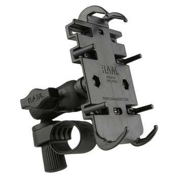 RAM® Quick-Grip™ Phone Mount with RAM® Tough-Strap™ Handlebar Base