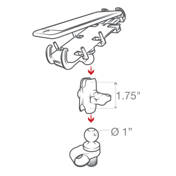 RAM® Quick-Grip™ Phone Mount with RAM® Tough-Strap™ Handlebar Base