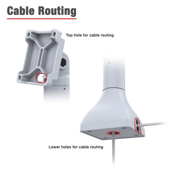 RAM® 14" Pedestal Mount with 75mm VESA & Cable Routing - Gray