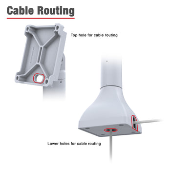 RAM® 7" Pedestal Mount with 100mm VESA & Cable Routing - Gray