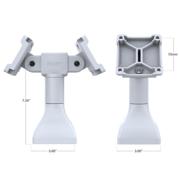 RAM® 7" Pedestal Mount with Dual 75mm VESA Adapters - Gray