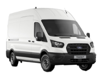 A white Ford Transit van.