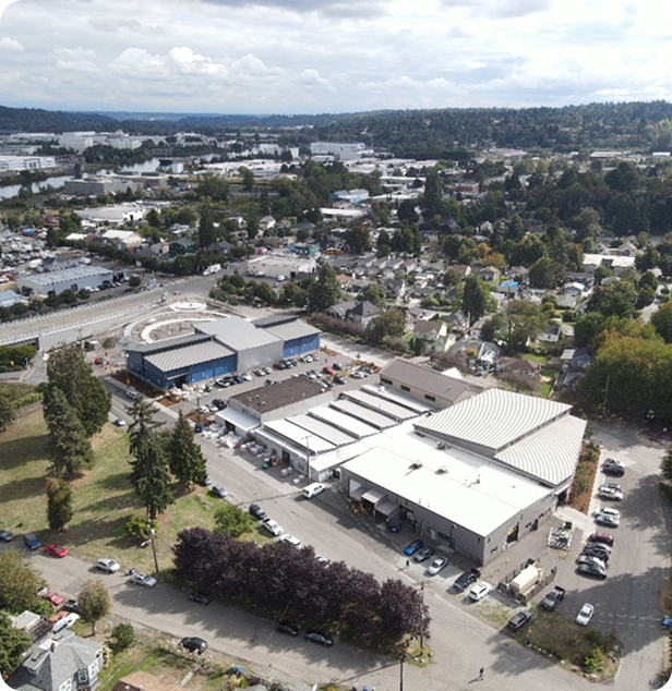 Aerial view of RAM® Mounts facilities in Seattle