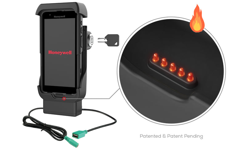 Heated Pogo Pins are integrated into the Honeywell CT40/45/47 Handheld Computer docks