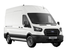 A white Ford Transit van.