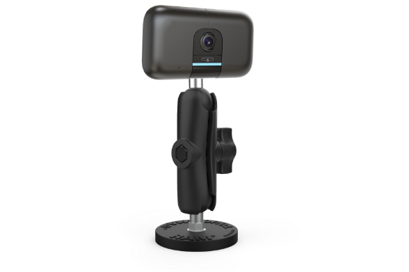 render of a ram magnetic base with a double socket arm that attaches to a motive dashcam