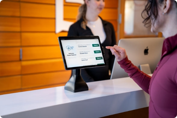 Tablet kiosk voor registratie