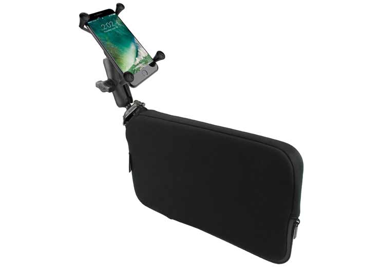 RAM® X-Grip® Universal Phone Holder Mounted with RAM® Tough-Wedge™ Seat Wedge Base | RAM® Mounts