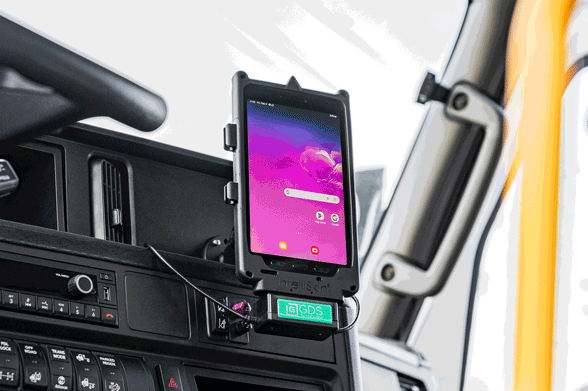 GDS Uni-Conn dock in een transportvoertuig
