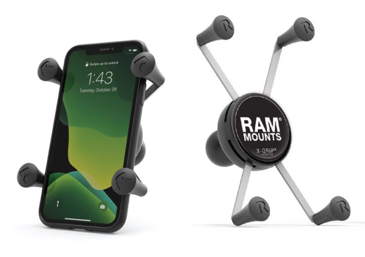 Pack complet RAM MOUNTS X-Grip® bras court fixation en U sur guidon -  smartphones L/XL - Tonnycat