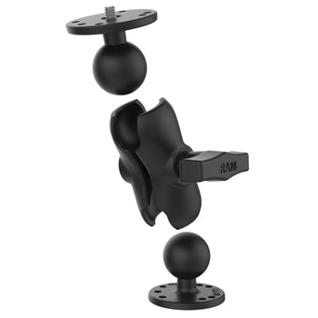 RAM® Double Ball Mount with 1/4"-20 Male Thread - C Size Short