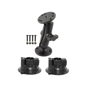 RAM® Double Ball Mount with Two RAM® Twist-Lock™ Suction Cup Bases