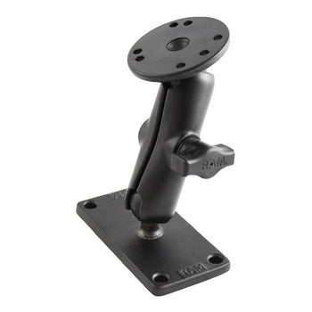 RAM® Double Ball Mount with Round Plate and 2" x 4" Plate - Medium