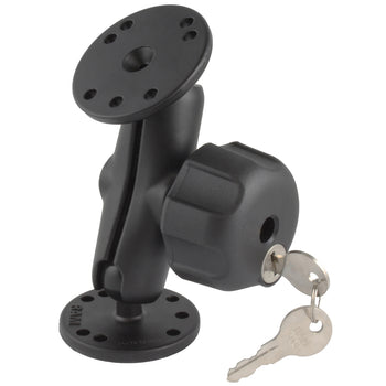 RAM® Double Ball Mount with Key Lock Knob - B Size Medium
