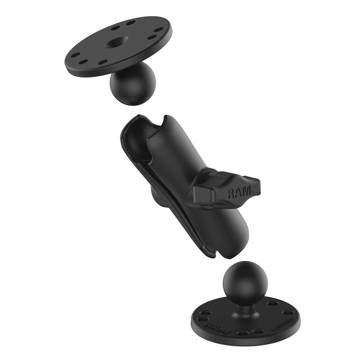 RAM® Universal Double Ball Mount with Two Round Plates - B Size Medium ...