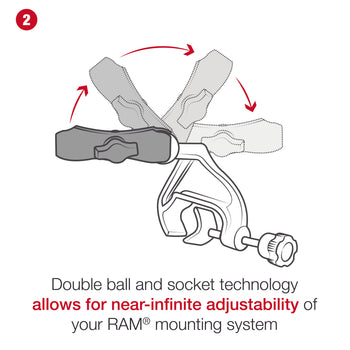 Ram Mounts - Ram EZ-Roll'r Cradle with Yoke Clamp Mount for Apple iPad Mini 6 - RAM-B-121-AP36U