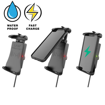 RAM® Quick-Grip™ 15W Waterproof Wireless Charging Handlebar Mount