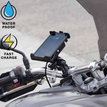 RAM® Quick-Grip™ 15W Waterproof Wireless Charging Handlebar Mount
