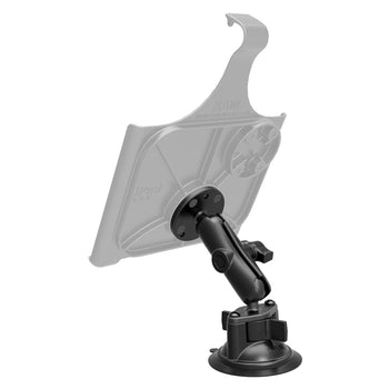 RAM® Twist-Lock™ Suction Cup Double Ball Mount with Round Plate - Medium