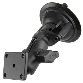 RAM® Twist-Lock™ Suction Cup Double Ball Mount with AMPS Hole Pattern