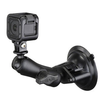 RAM® Twist-Lock™ Suction Cup Mount with Action Camera Adapter - Medium